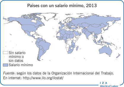 Países con un salario mínimo, 2013