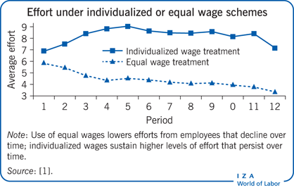 Effort under individualized or equal wage
                            schemes