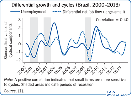 Differential growth and cycles (Brazil,
                            2000–2013)