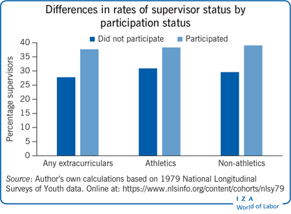 Differences in rates of supervisor status
                        by participation status