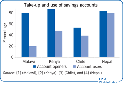 Take-up and use of savings accounts