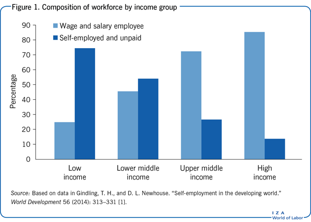 Composition of workforce by income
                            group