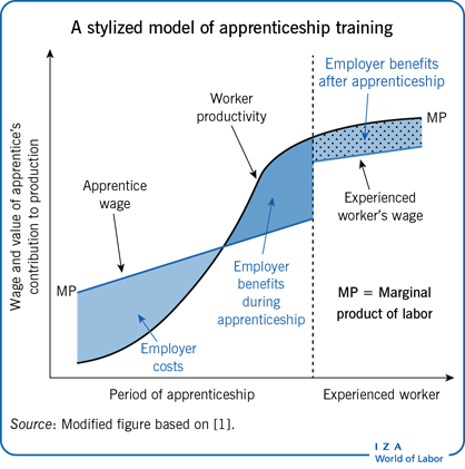 A stylized model of apprenticeship
                        training