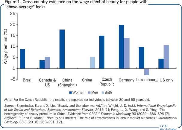 Cross-country evidence on the wage effect
                        of beauty for people with “above-average” looks